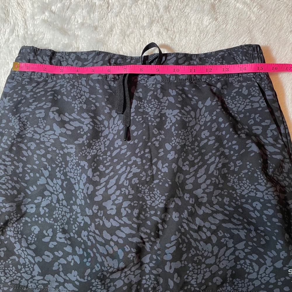 Speedo Womens Black Grey Leopard Print Swim Skort Built-in Liner Medium - Picture 5 of 7